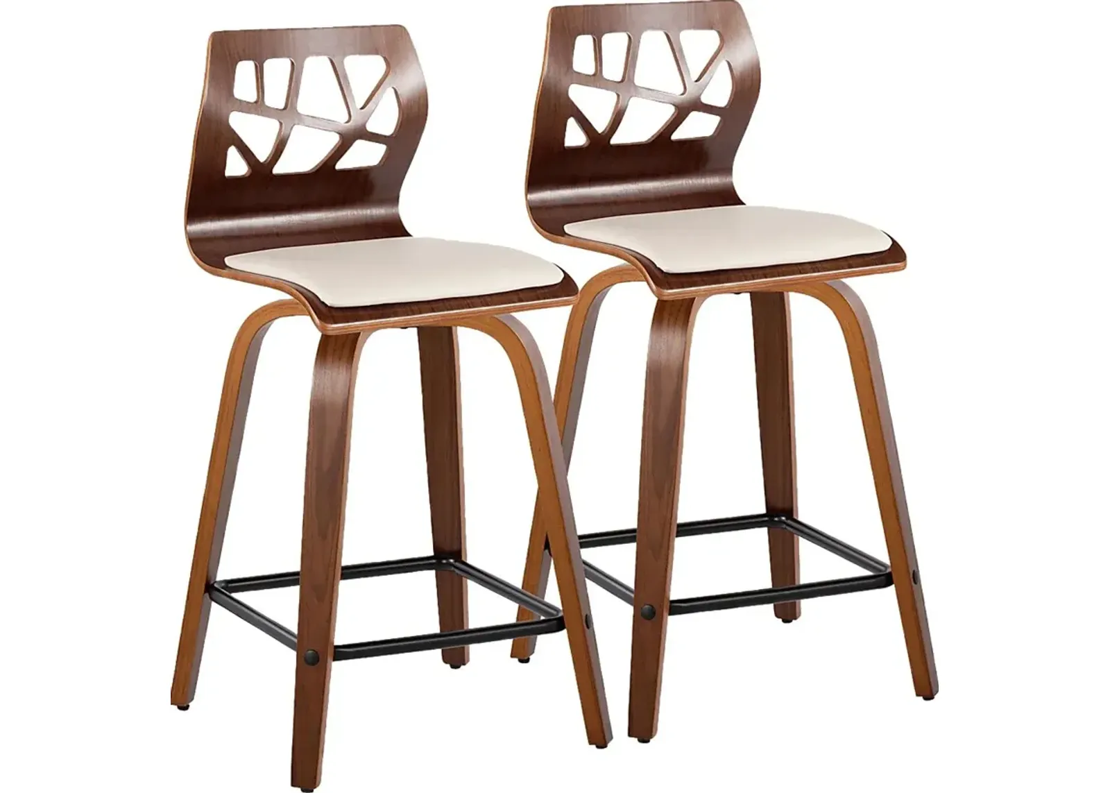 Watsonia II Cream Swivel Counter Height Stool, Set of 2