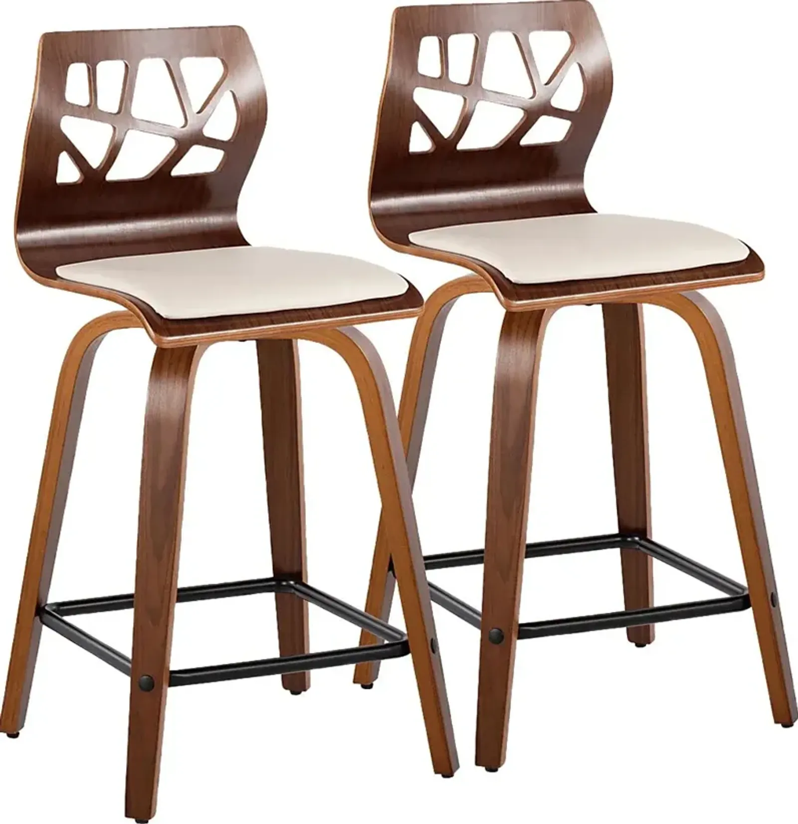 Watsonia II Cream Swivel Counter Height Stool, Set of 2