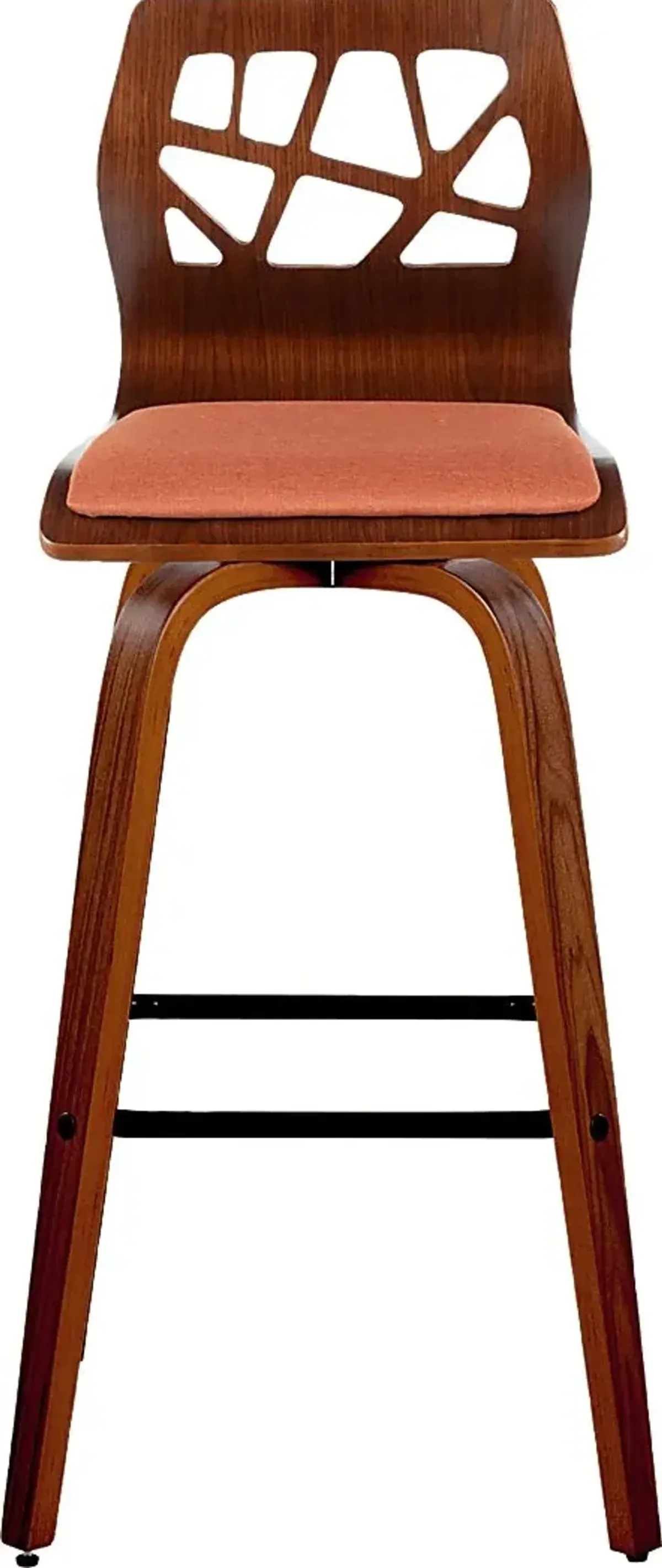 Watsonia II Orange Swivel Barstool, Set of 2