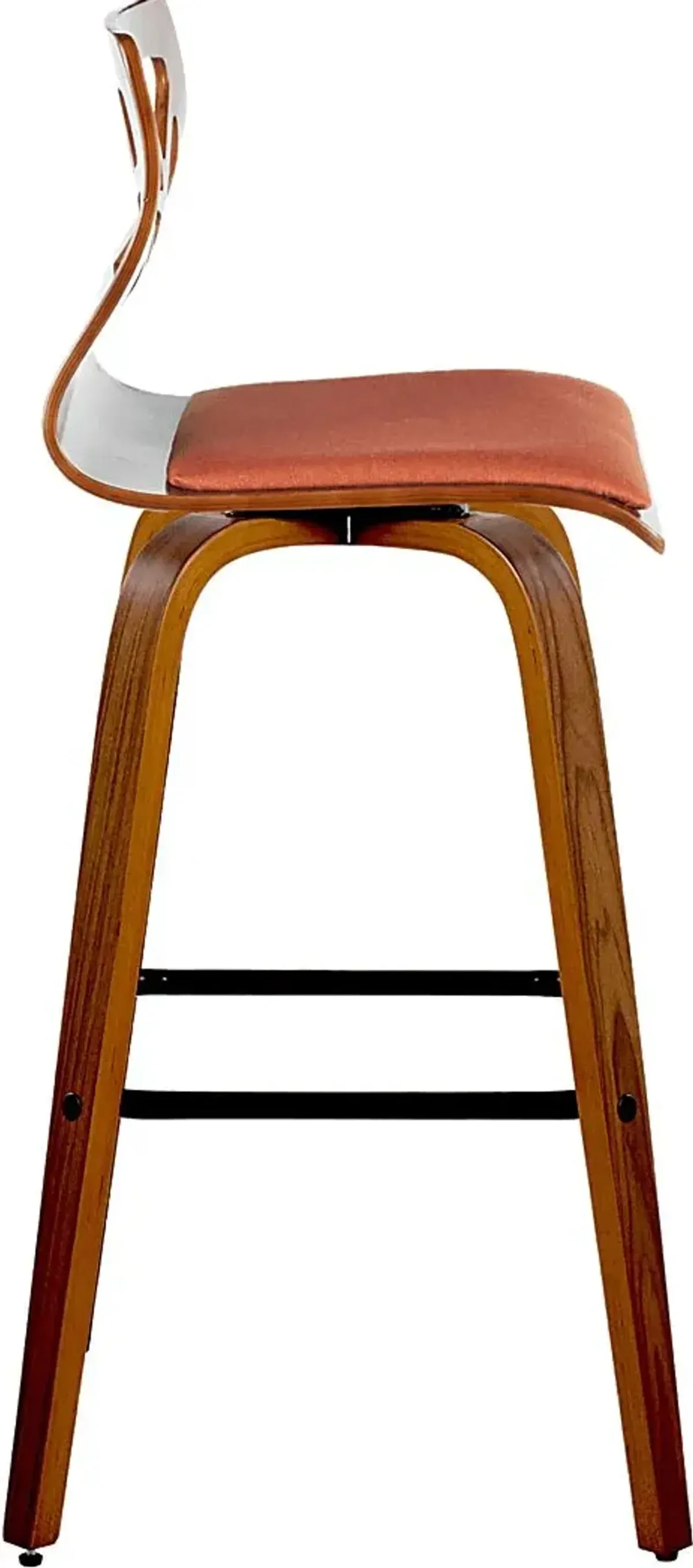 Watsonia II Orange Swivel Barstool, Set of 2