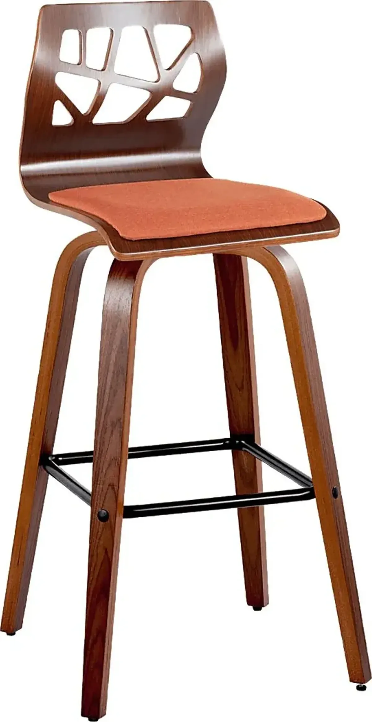 Watsonia II Orange Swivel Barstool, Set of 2