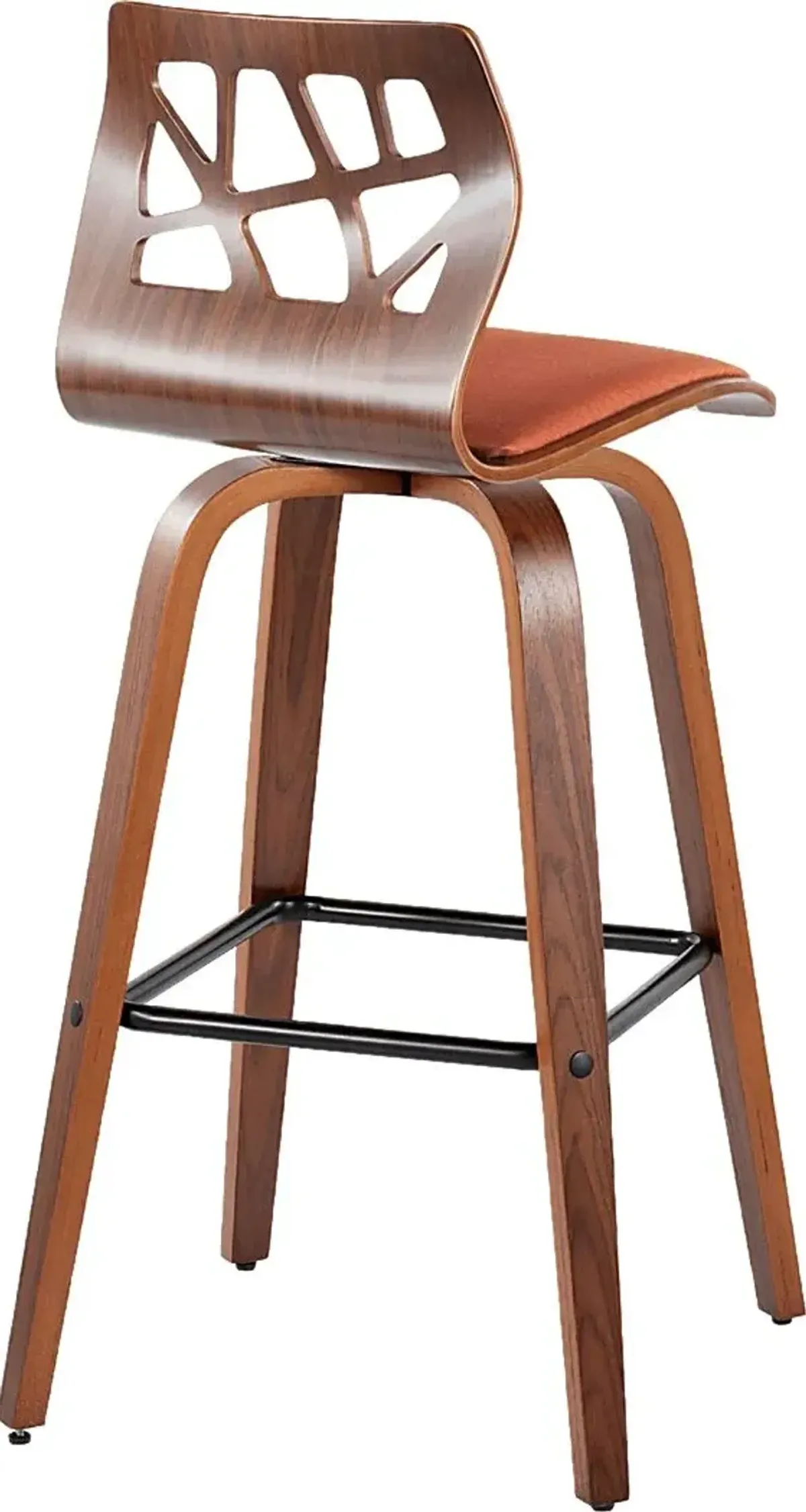 Watsonia II Orange Swivel Barstool, Set of 2