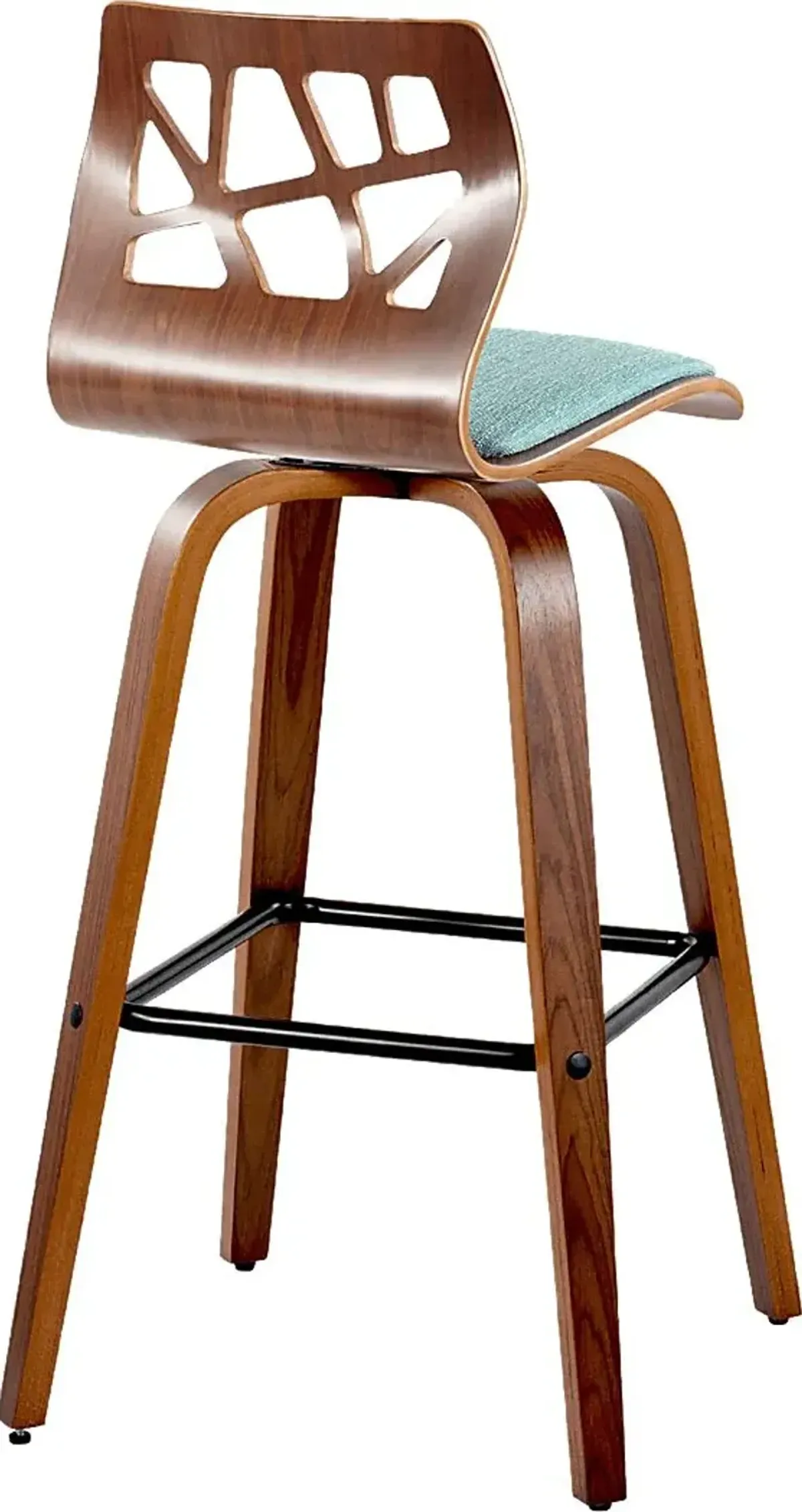 Watsonia II Teal Swivel Barstool, Set of 2