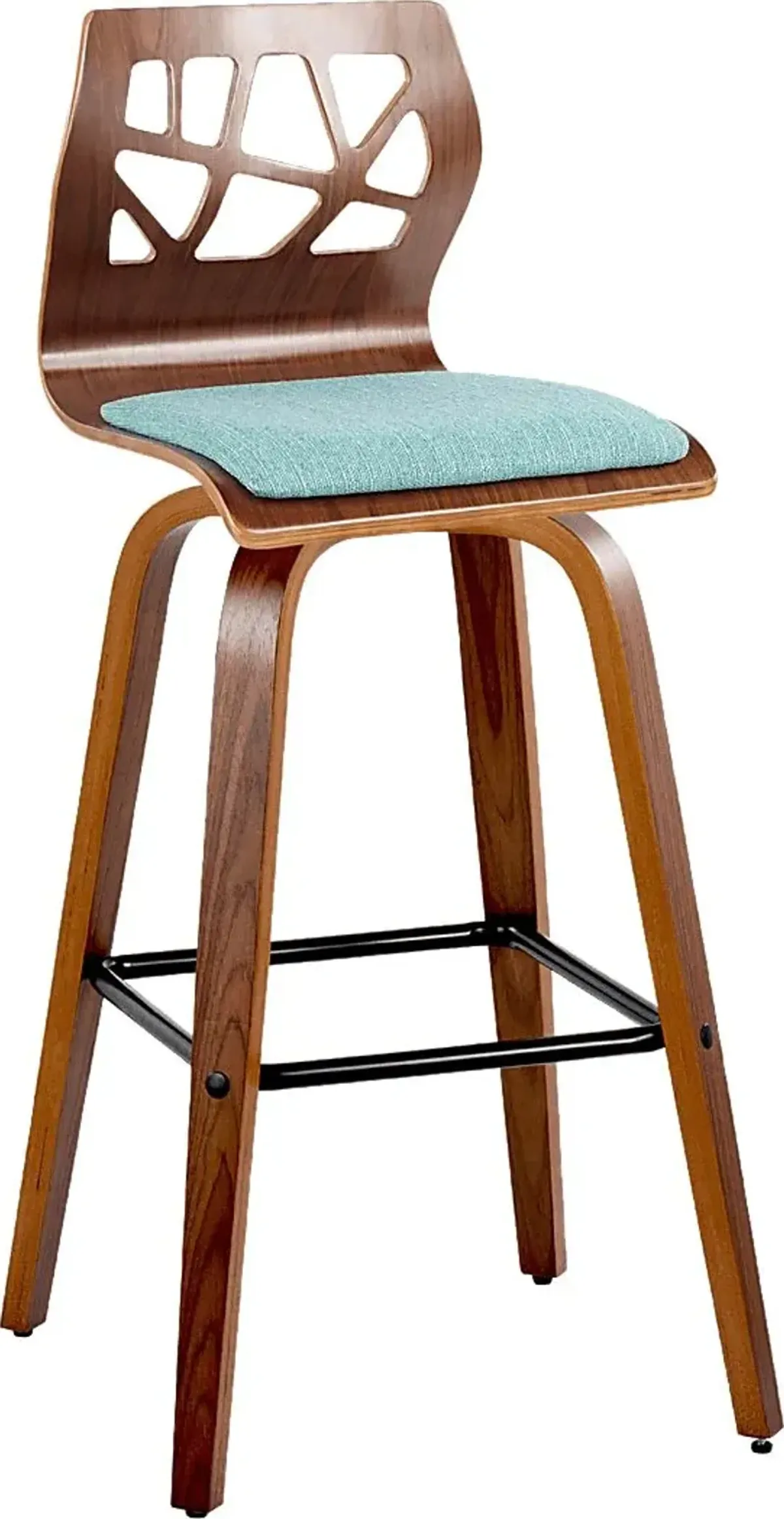 Watsonia II Teal Swivel Barstool, Set of 2