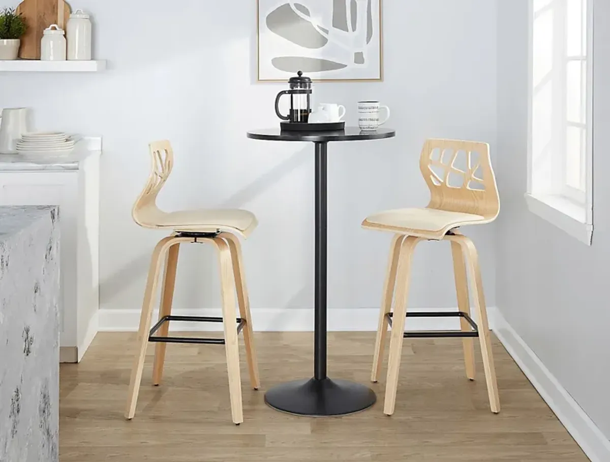 Watsonia III Natural Swivel Barstool, Set of 2