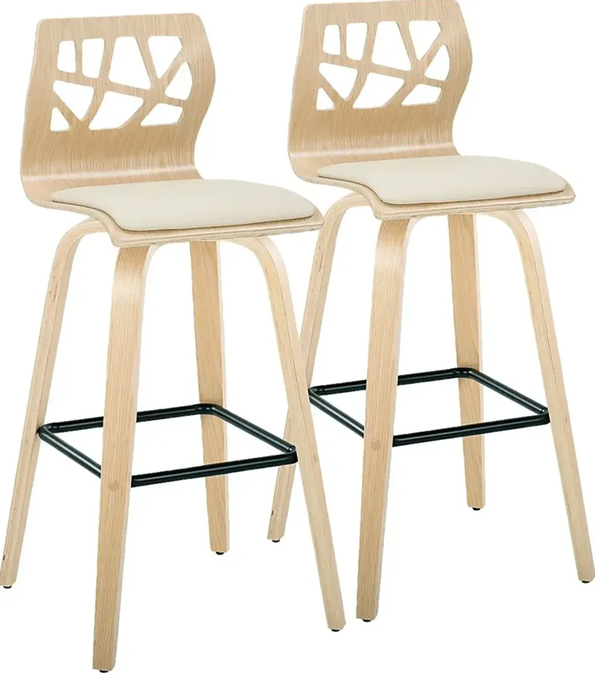 Watsonia III Natural Swivel Barstool, Set of 2