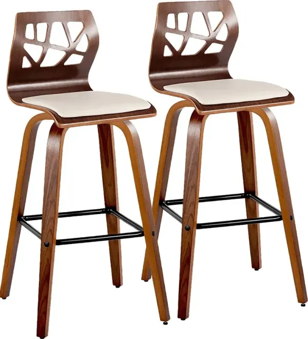 Watsonia II Cream Swivel Barstool, Set of 2