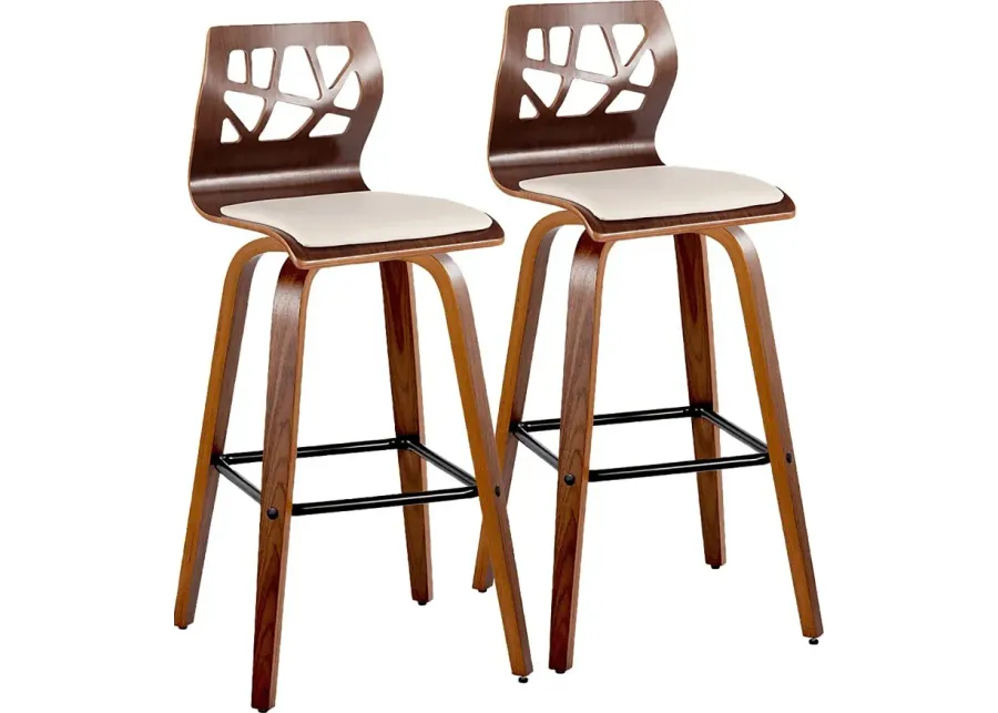 Watsonia II Cream Swivel Barstool, Set of 2