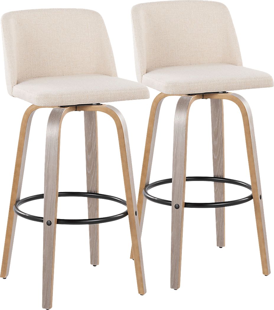 Wymering III Cream Swivel Barstool, Set of 2