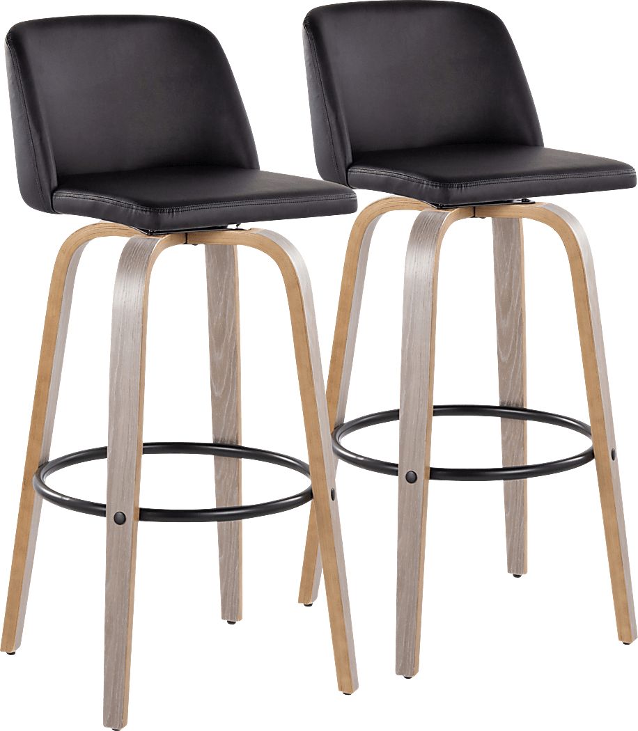 Wymering III Black Swivel Barstool, Set of 2