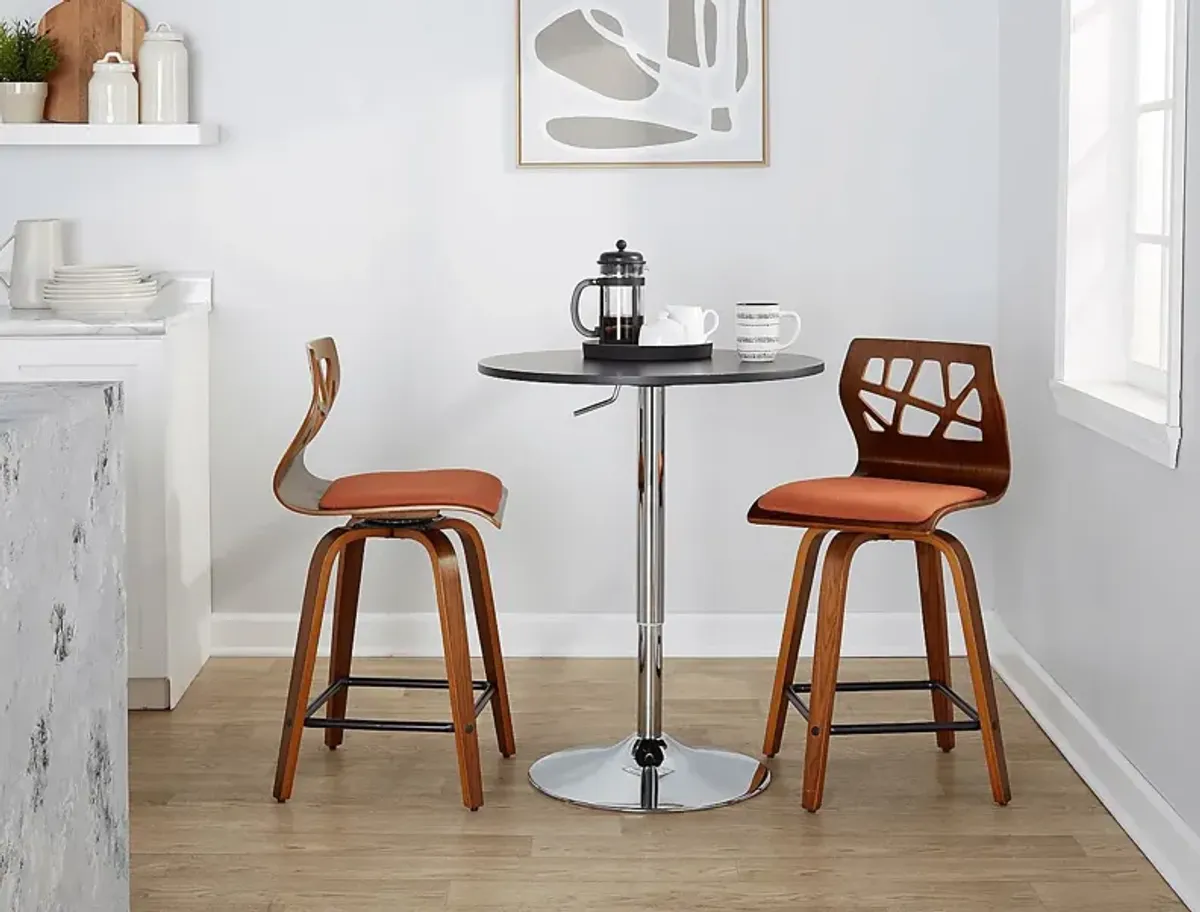 Watsonia II Orange Swivel Counter Height Stool, Set of 2