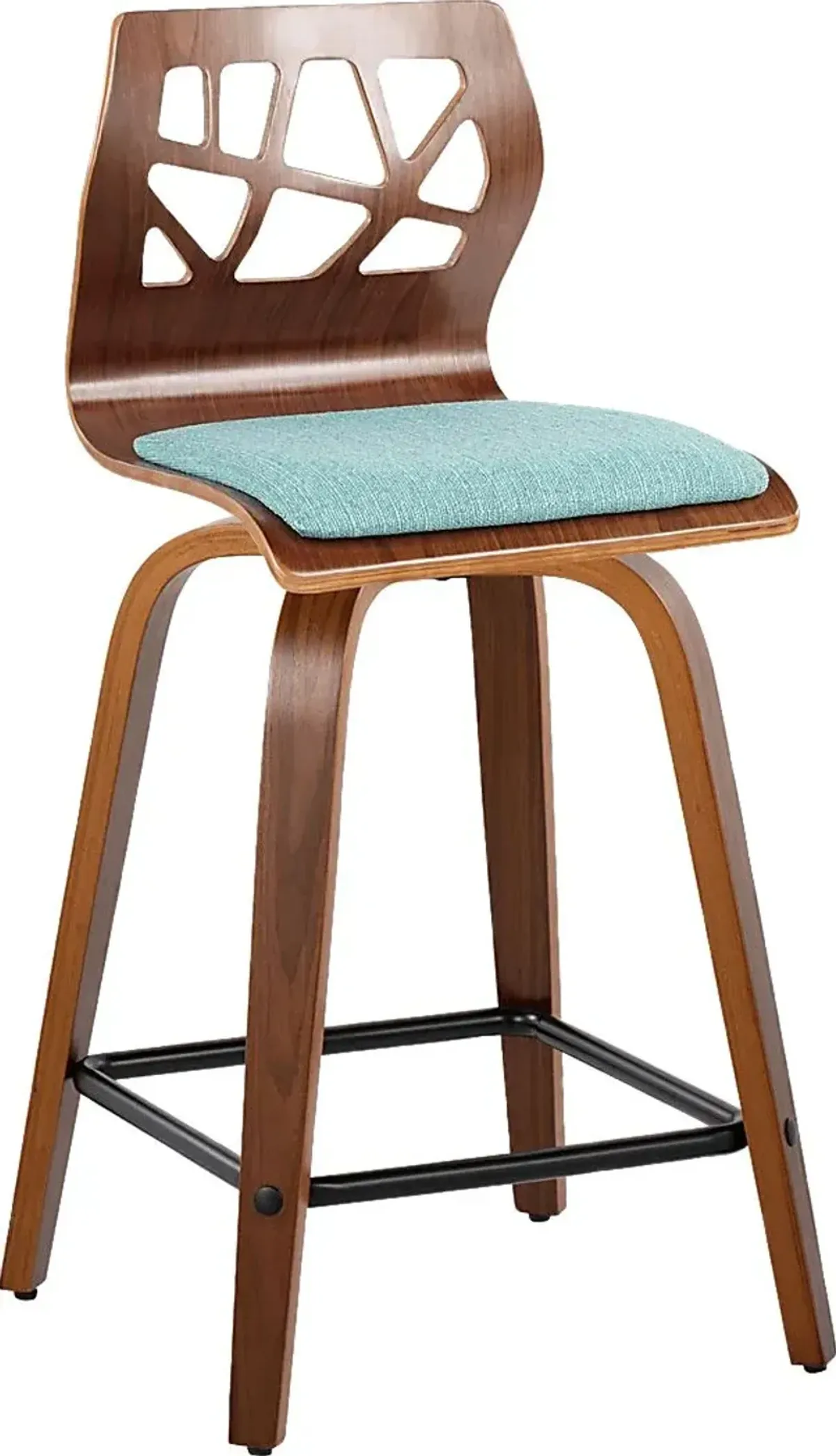 Watsonia II Teal Swivel Counter Height Stool, Set of 2