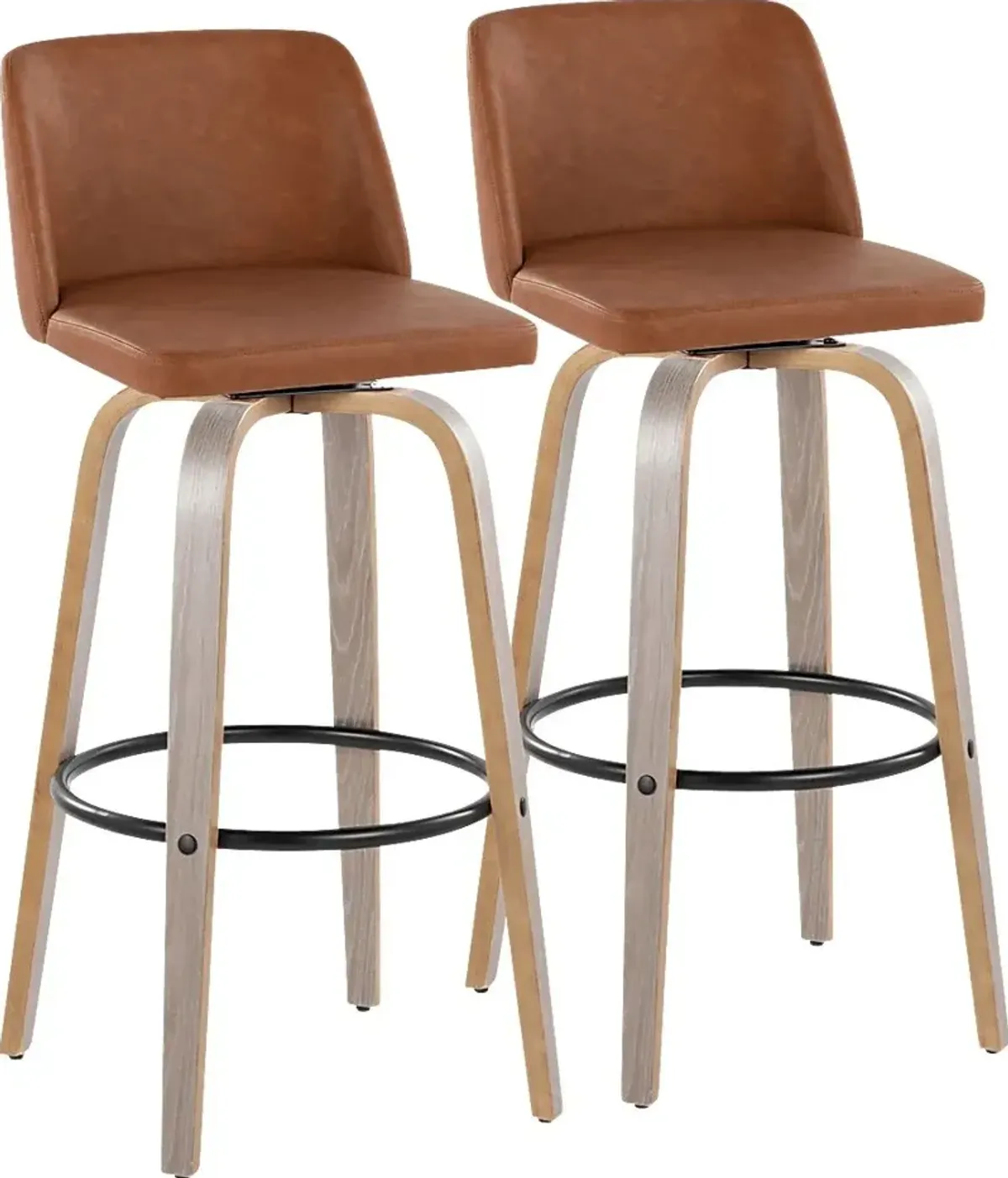 Wymering III Camel Swivel Barstool, Set of 2