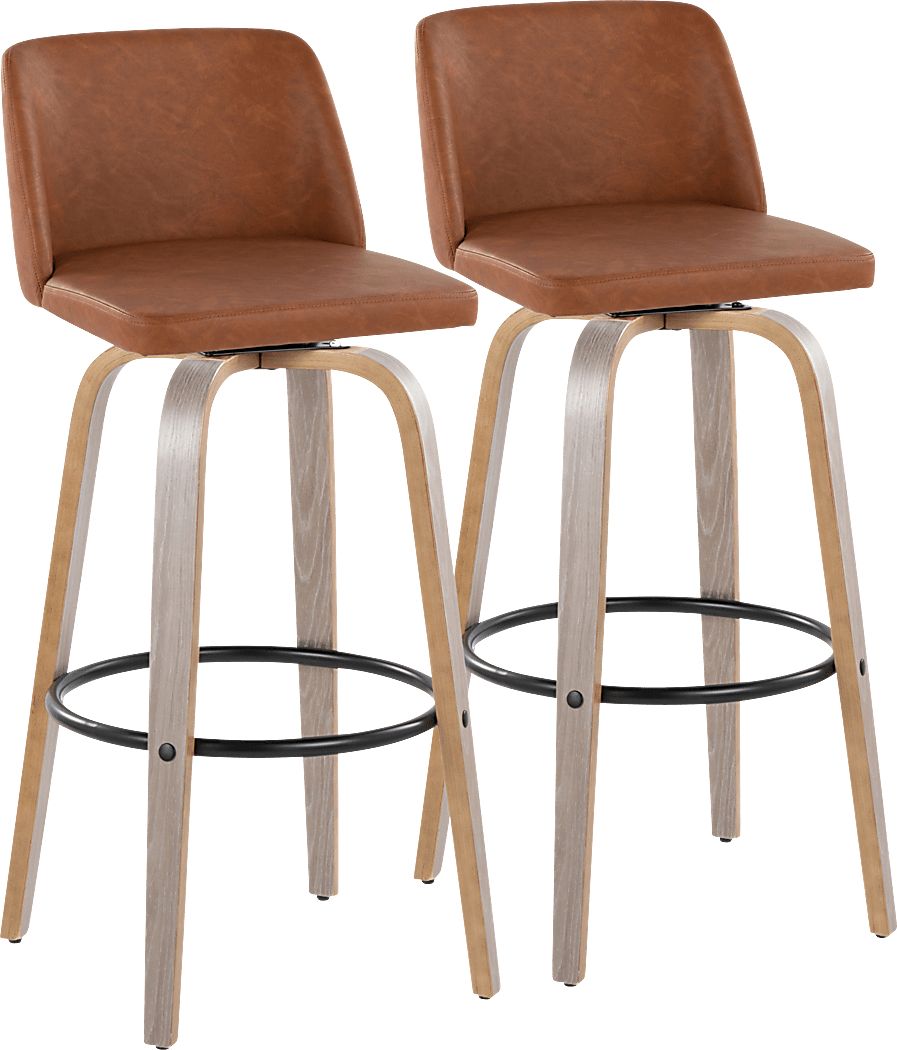 Wymering III Camel Swivel Barstool, Set of 2