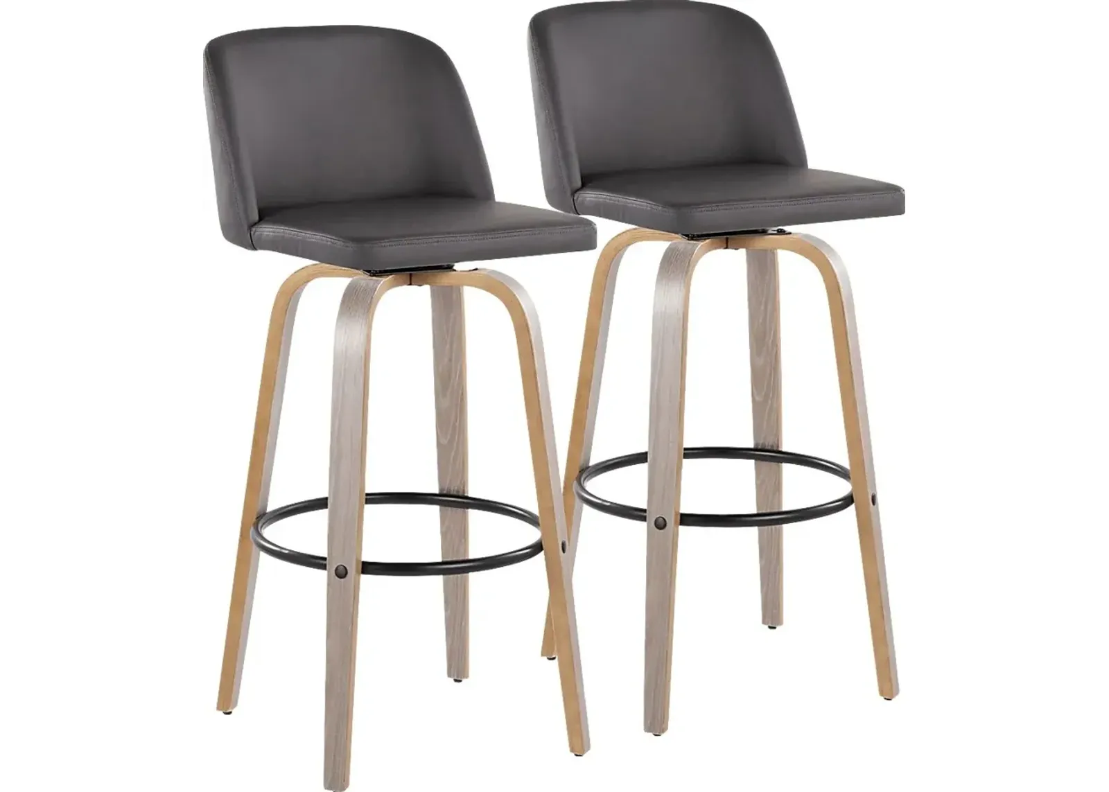 Wymering III Gray Swivel Barstool, Set of 2