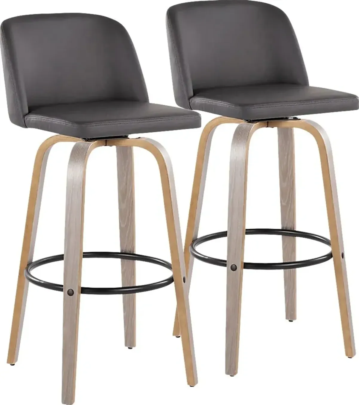 Wymering III Gray Swivel Barstool, Set of 2