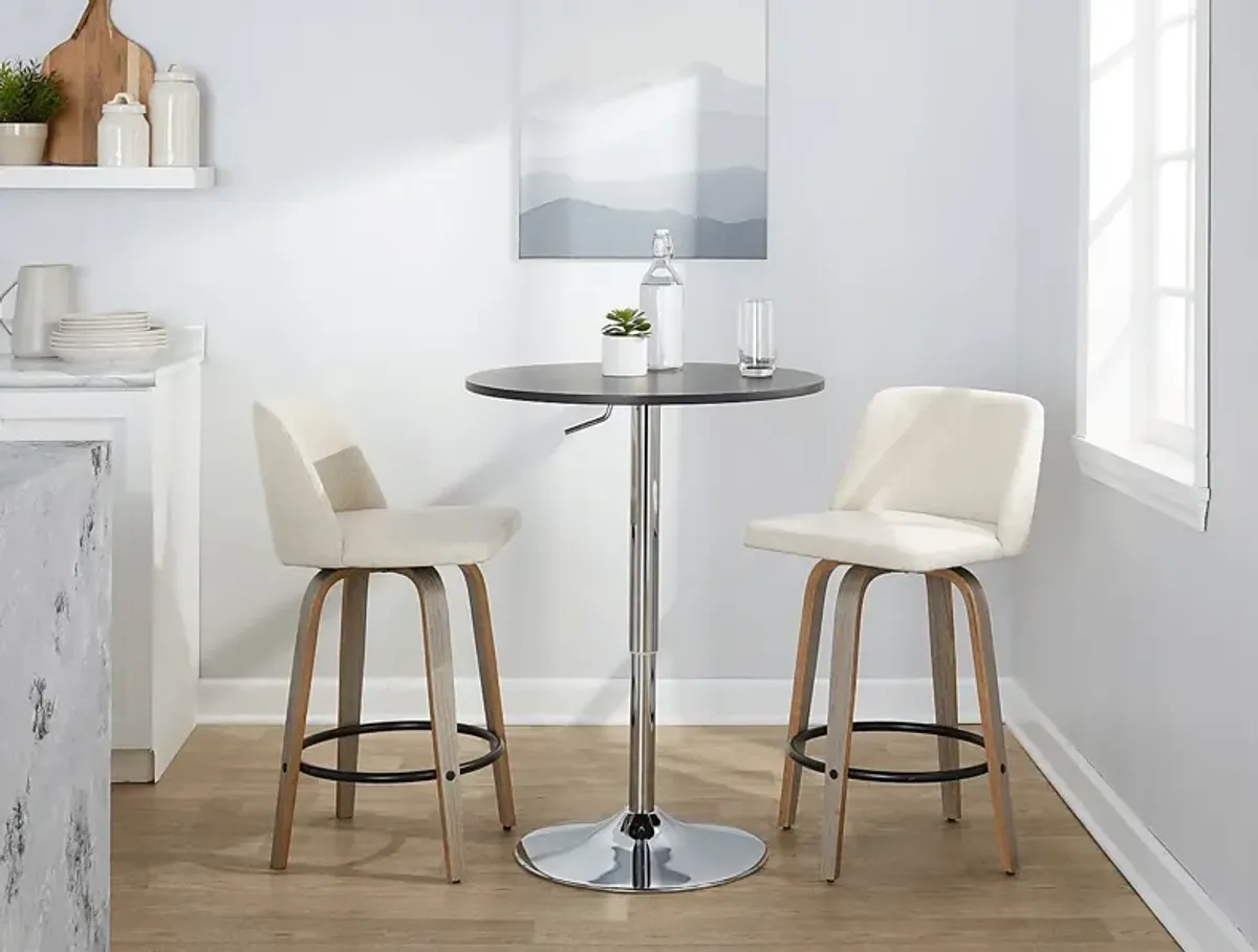 Wymering III Beige Swivel Counter Height Stool, Set of 2