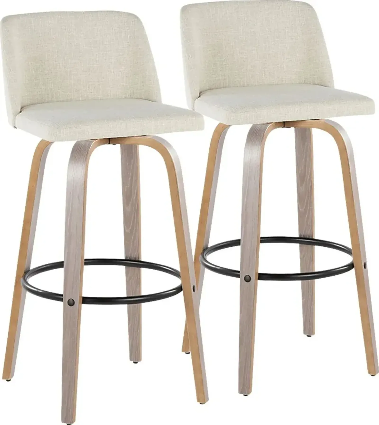 Wymering III Beige Swivel Barstool, Set of 2