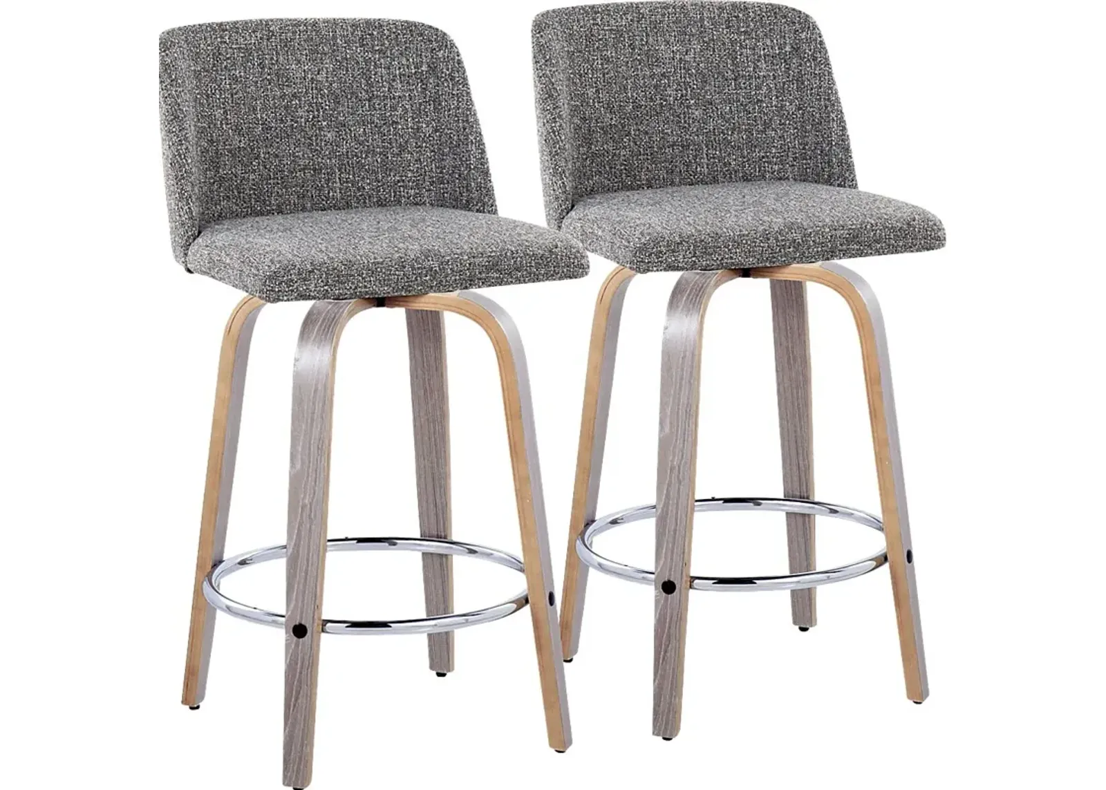 Wymering IV Gray Swivel Counter Height Stool, Set of 2