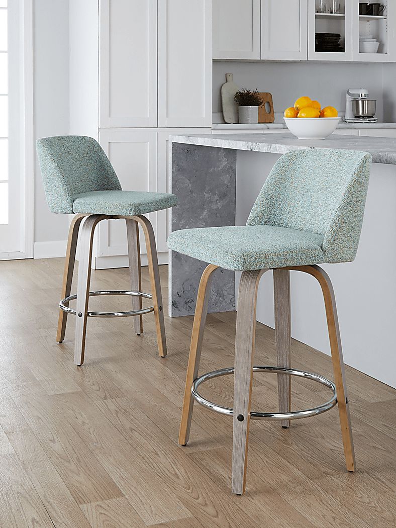 Wymering IV Green Swivel Counter Height Stool, Set of 2