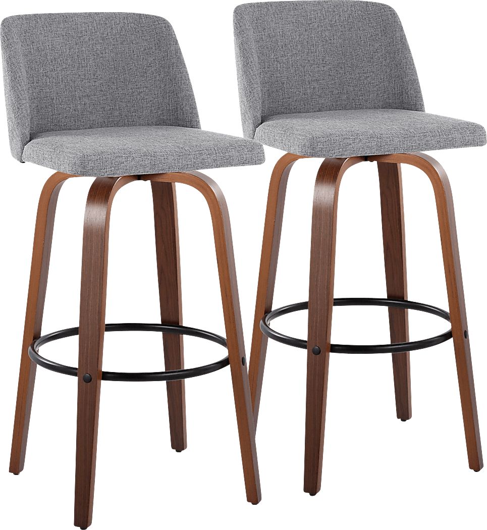 Wymering V Gray Swivel Barstool, Set of 2