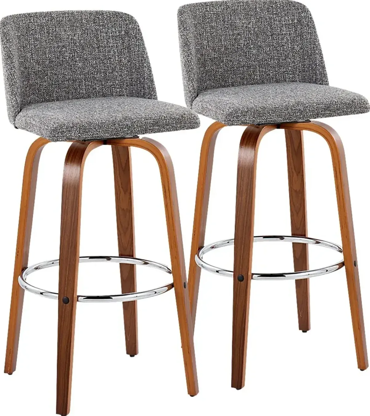 Wymering VI Gray Swivel Barstool, Set of 2