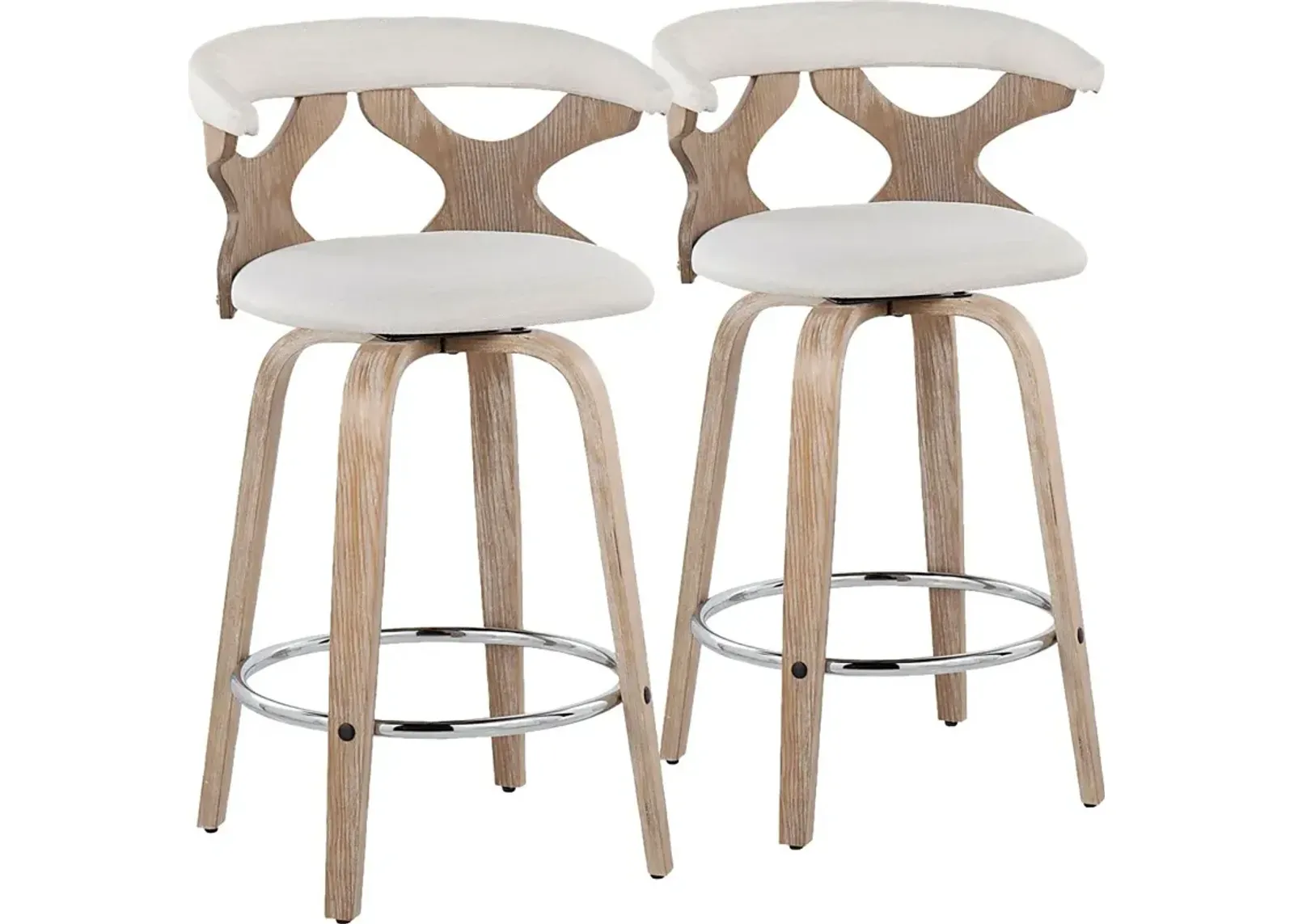 Wyndmoor II Cream Swivel Counter Height Stool, Set of 2