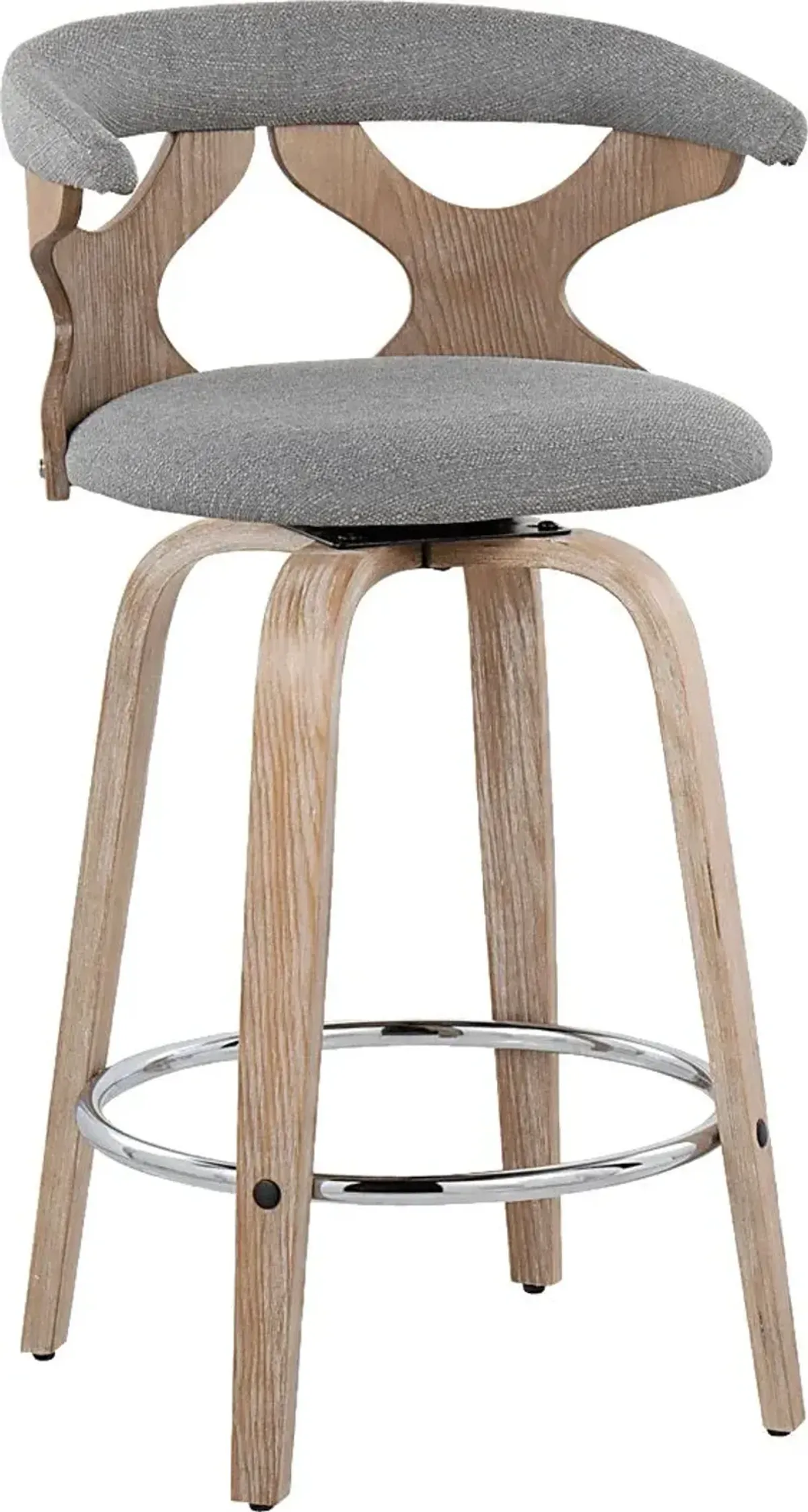 Wyndmoor II Gray Swivel Counter Height Stool, Set of 2