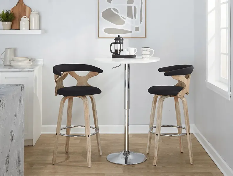 Wyndmoor II Charcoal Swivel Barstool, Set of 2