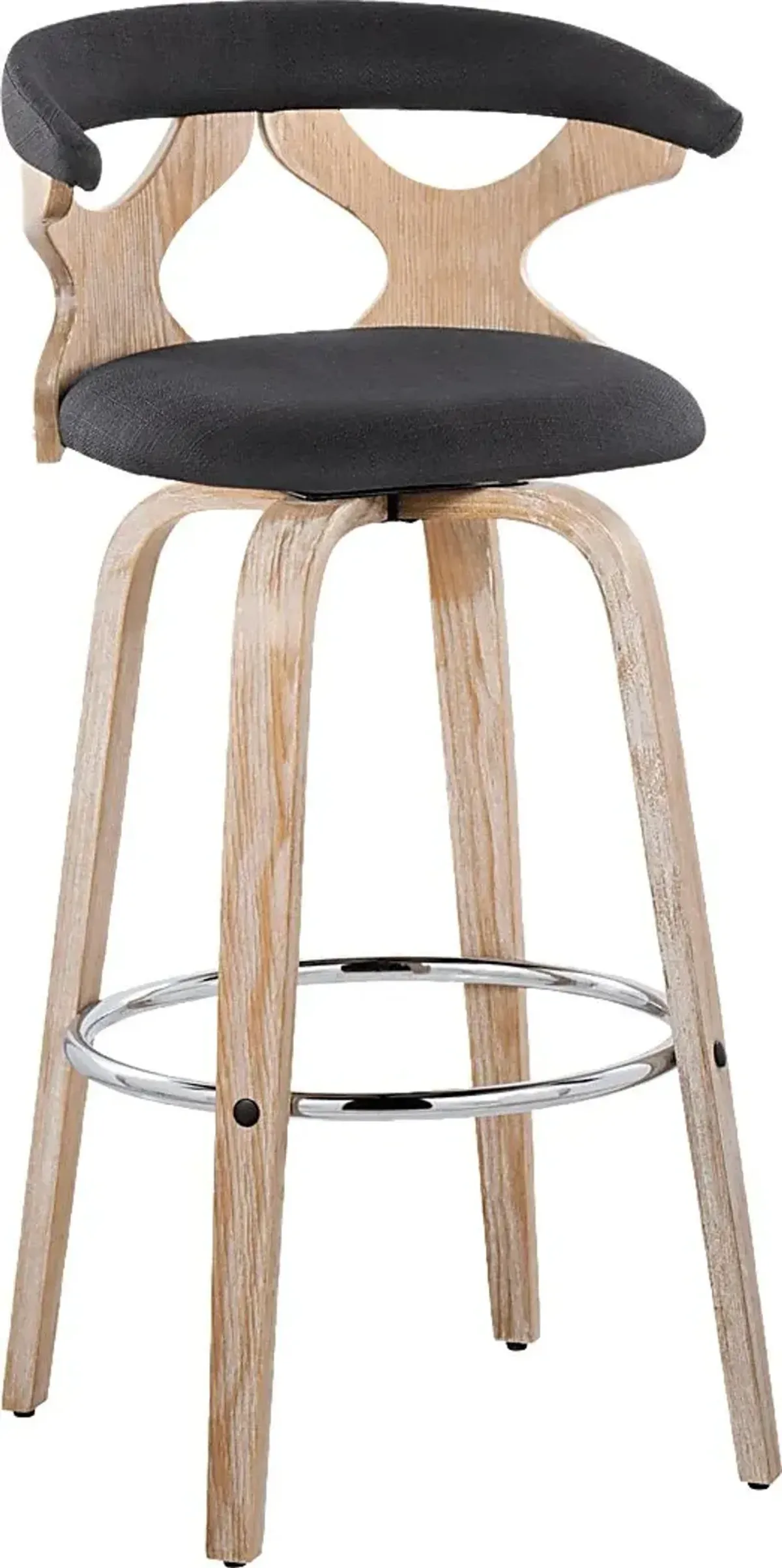 Wyndmoor II Charcoal Swivel Barstool, Set of 2
