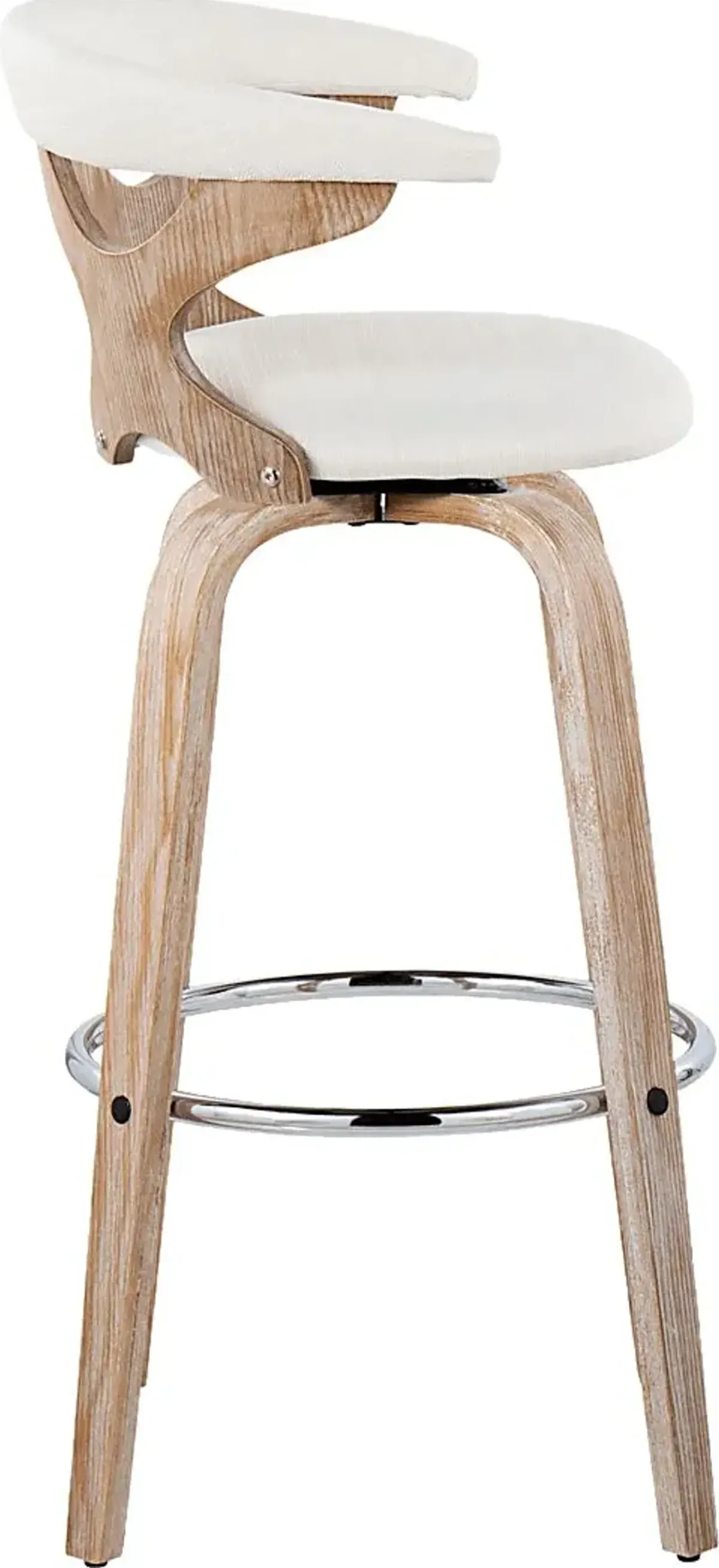 Wyndmoor II Cream Swivel Barstool, Set of 2