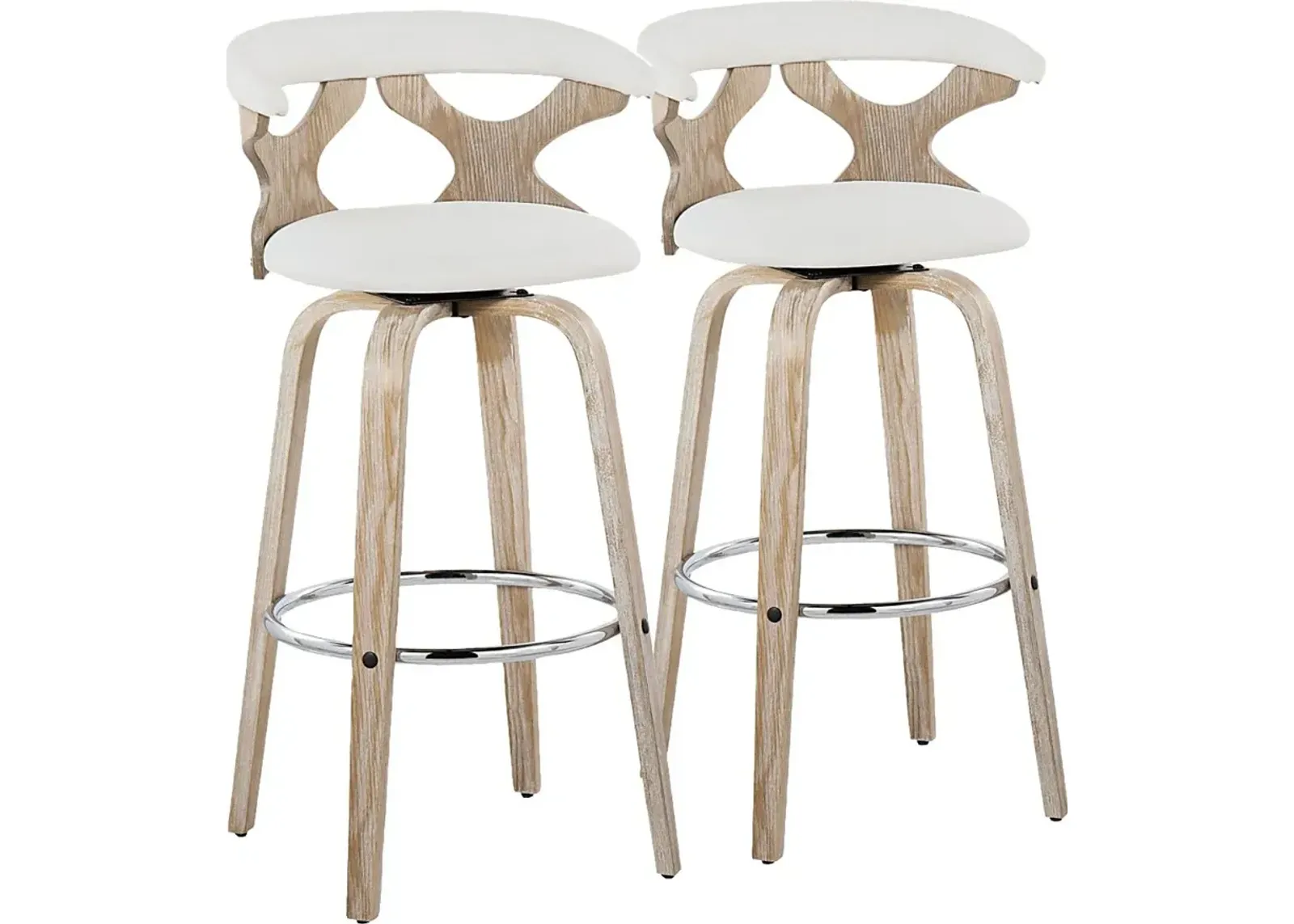 Wyndmoor II Cream Swivel Barstool, Set of 2