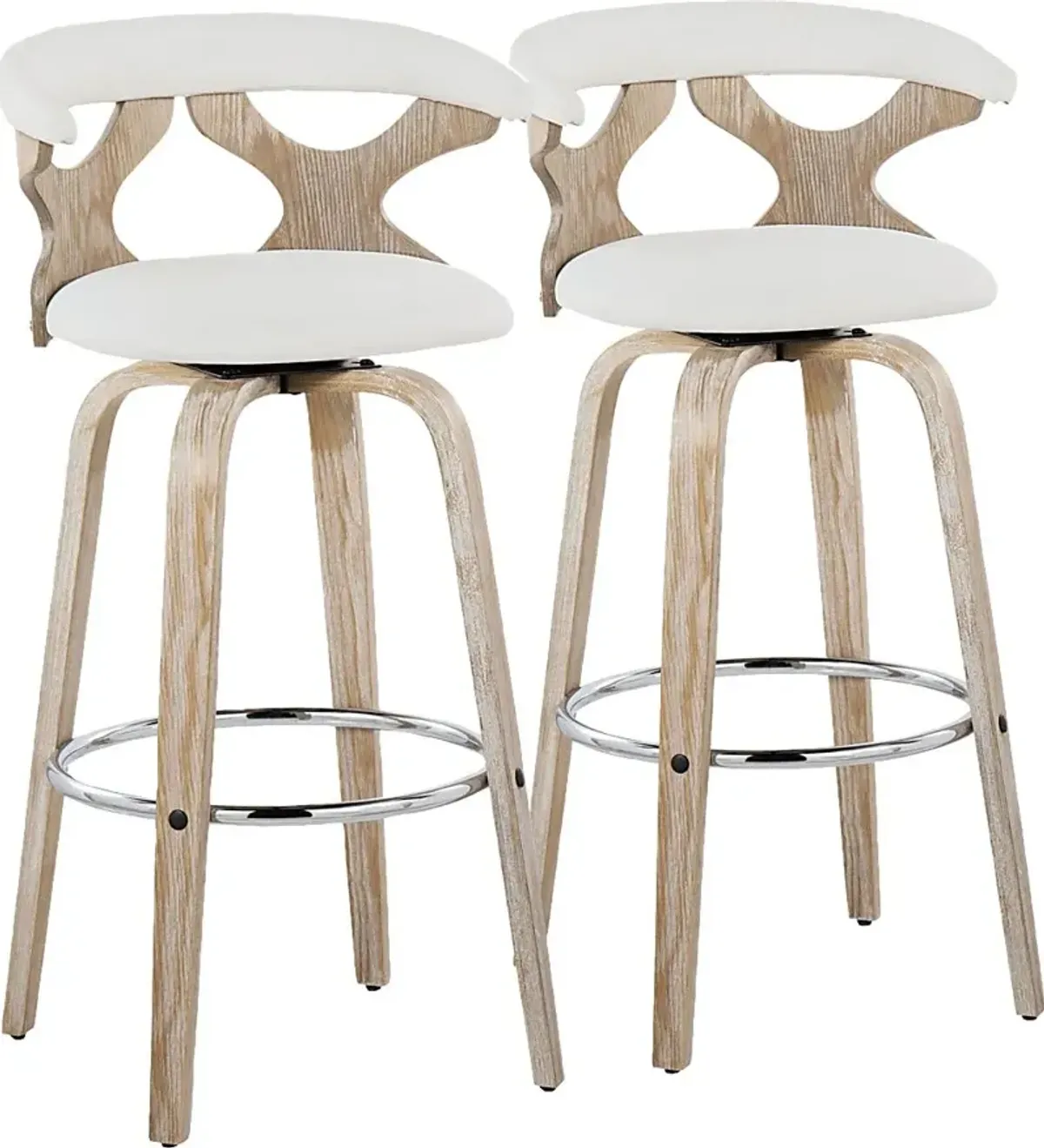 Wyndmoor II Cream Swivel Barstool, Set of 2