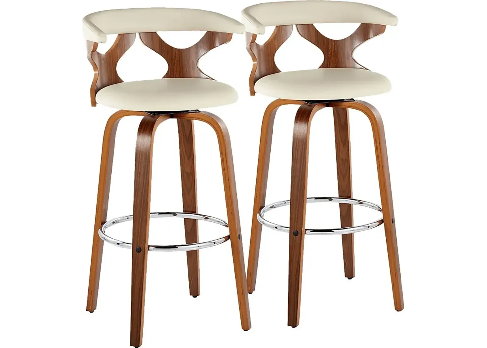 Wyndmoor III Cream Swivel Barstool, Set of 2