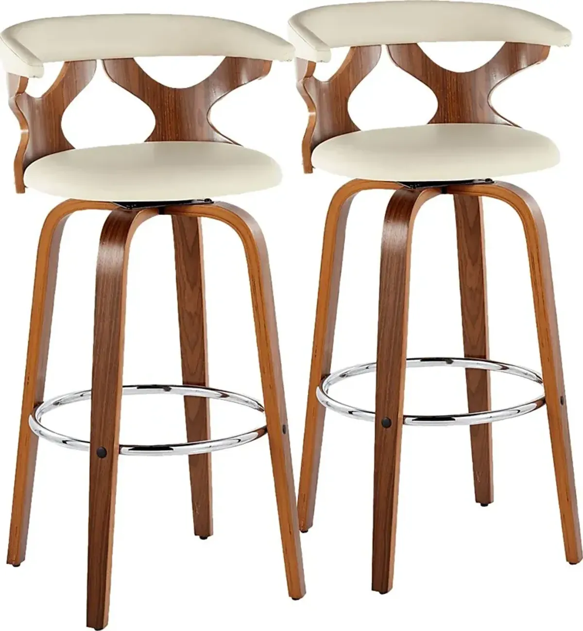 Wyndmoor III Cream Swivel Barstool, Set of 2