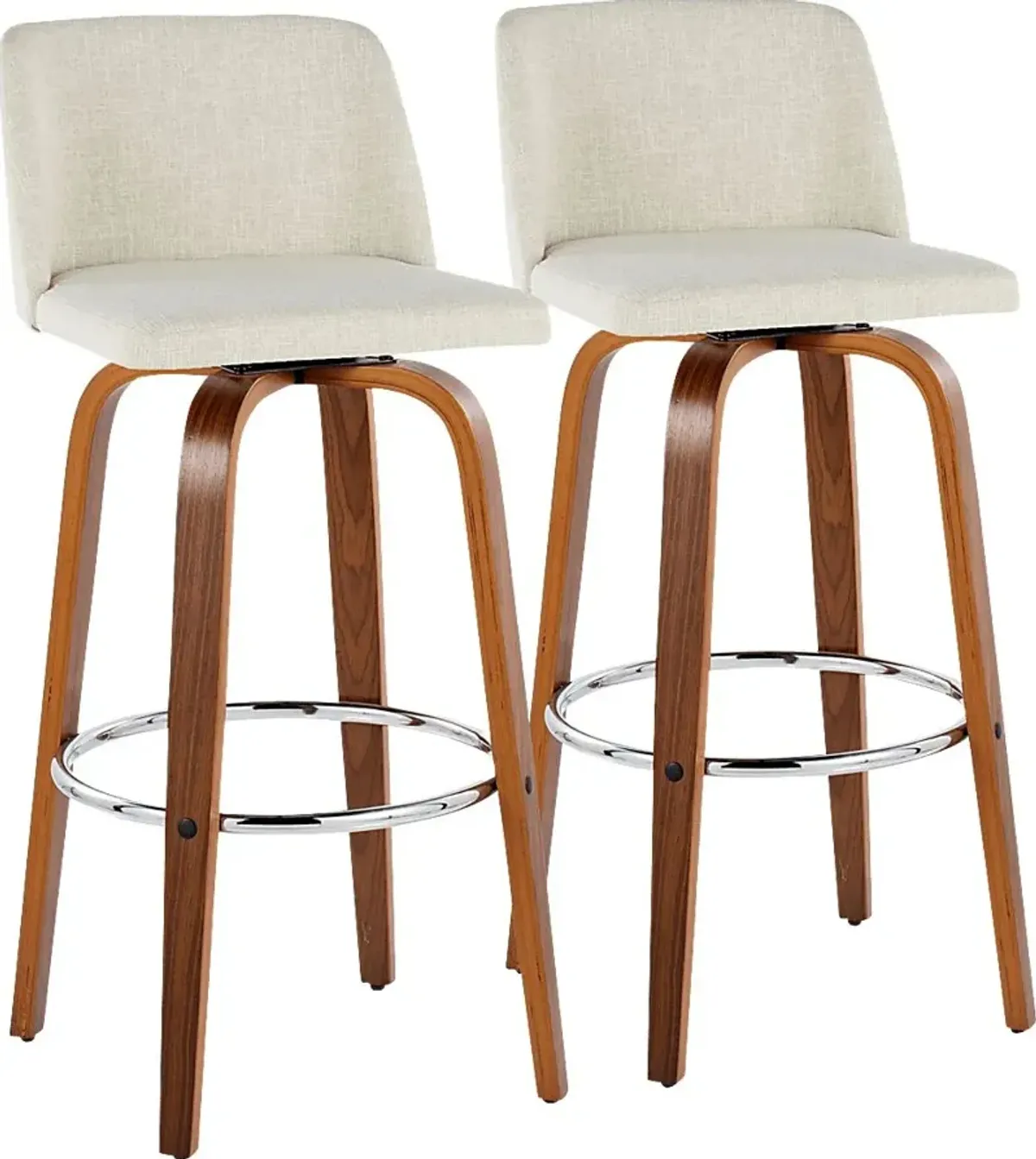 Wymering VI Beige Swivel Barstool, Set of 2