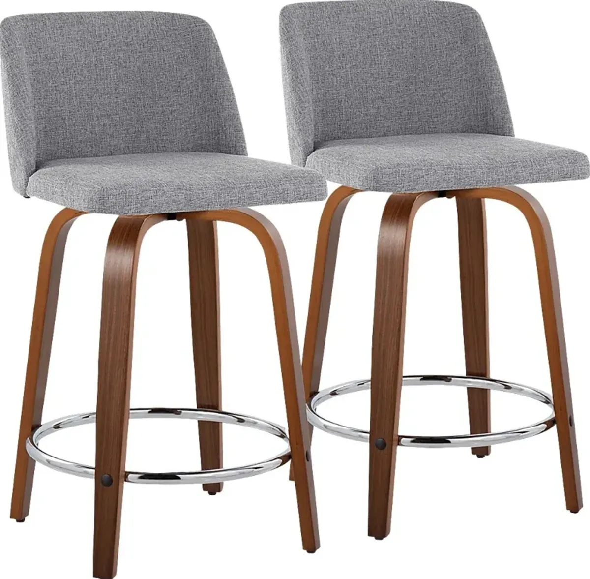 Wymering VI Gray Swivel Counter Height Stool, Set of 2