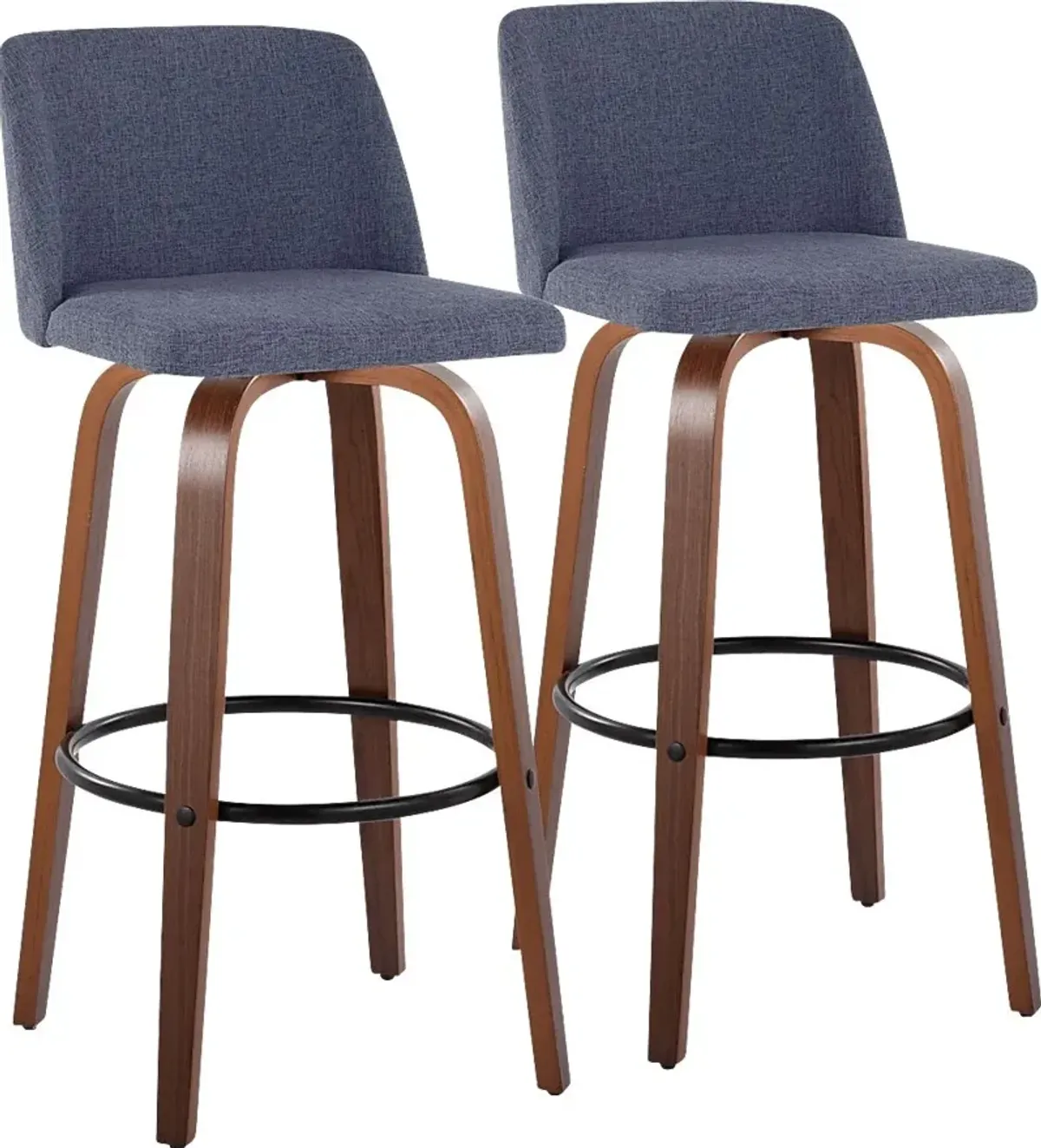 Wymering V Blue Swivel Barstool, Set of 2