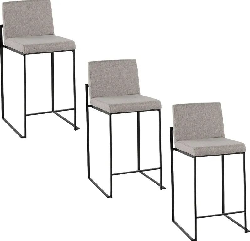 Leserna II Gray Counter Height Stool, Set of 3