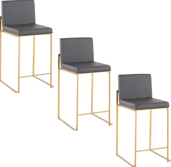 Nowotny III Gray Counter Height Stool, Set of 3