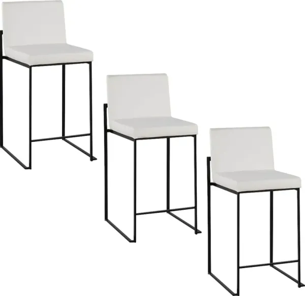 Leserna II White Counter Height Stool, Set of 3