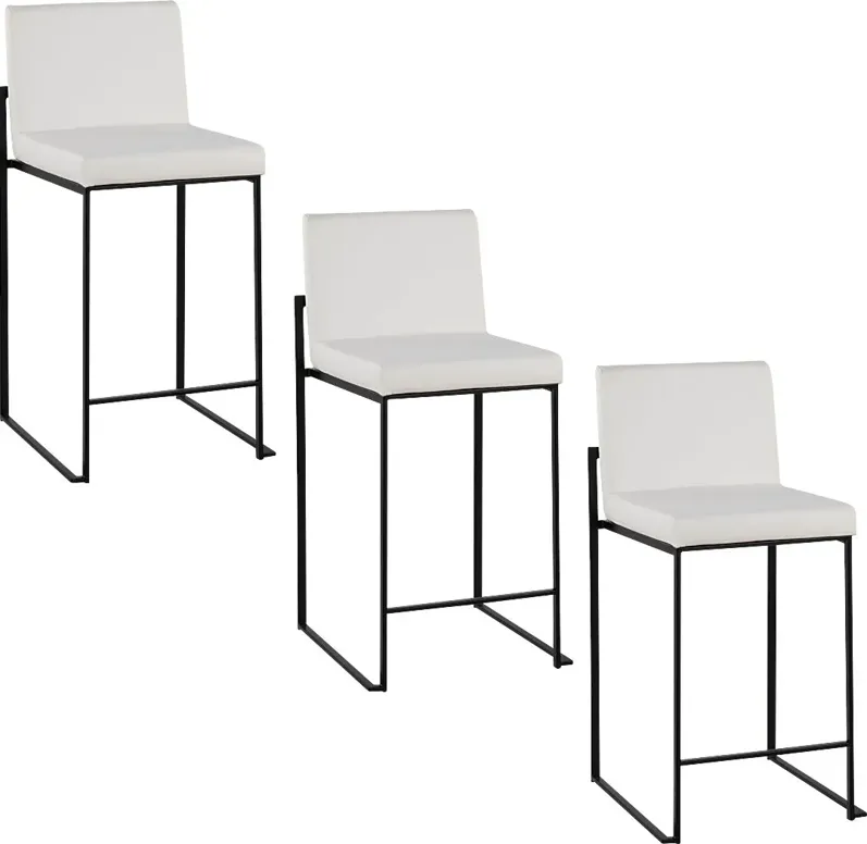 Leserna II White Counter Height Stool, Set of 3