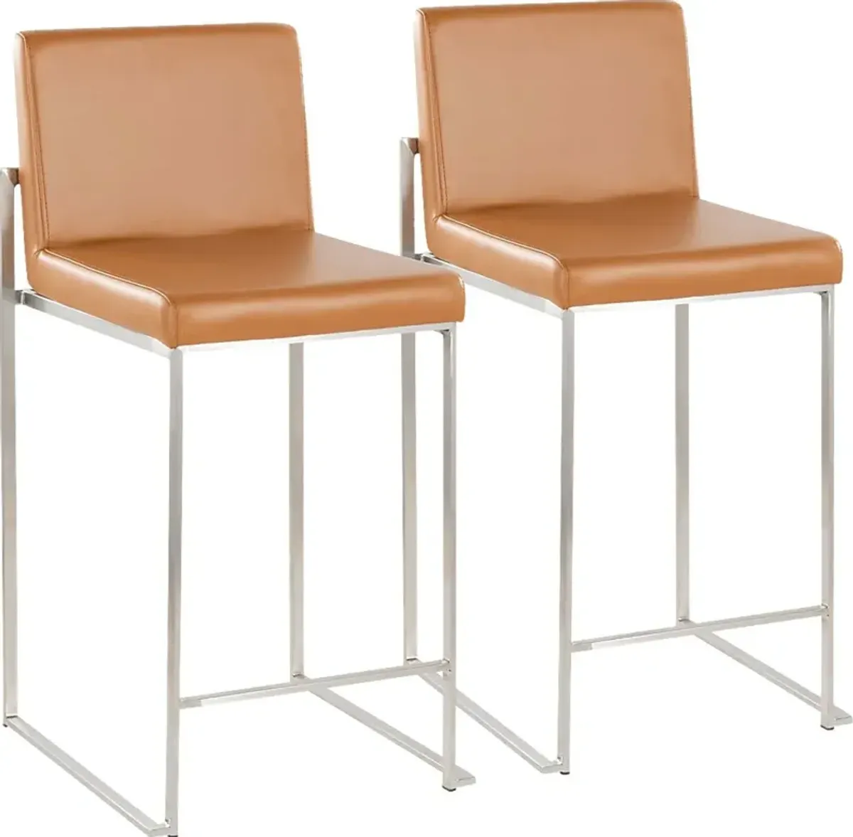 Leserna V Camel Counter Height Stool, Set of 2