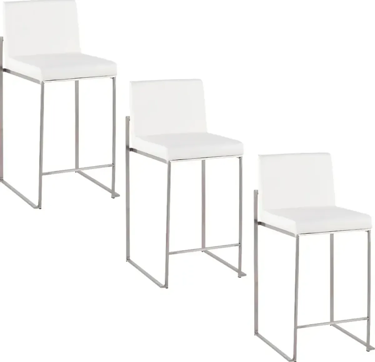 Nowotny V White Counter Height Stool, Set of 3