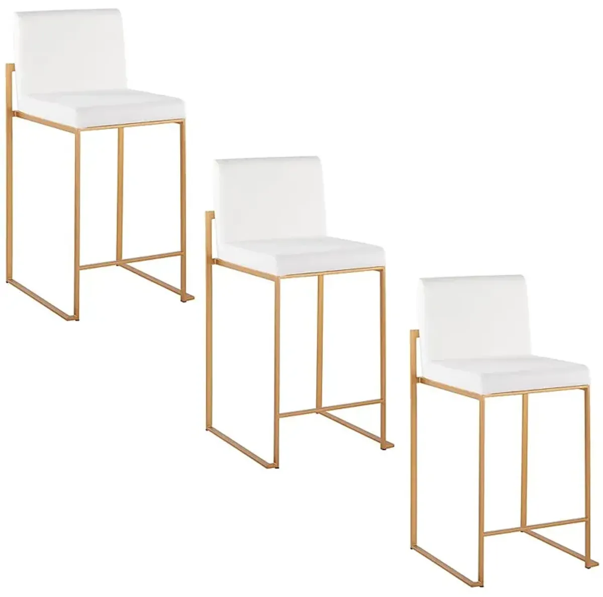 Nowotny II White Counter Height Stool, Set of 3