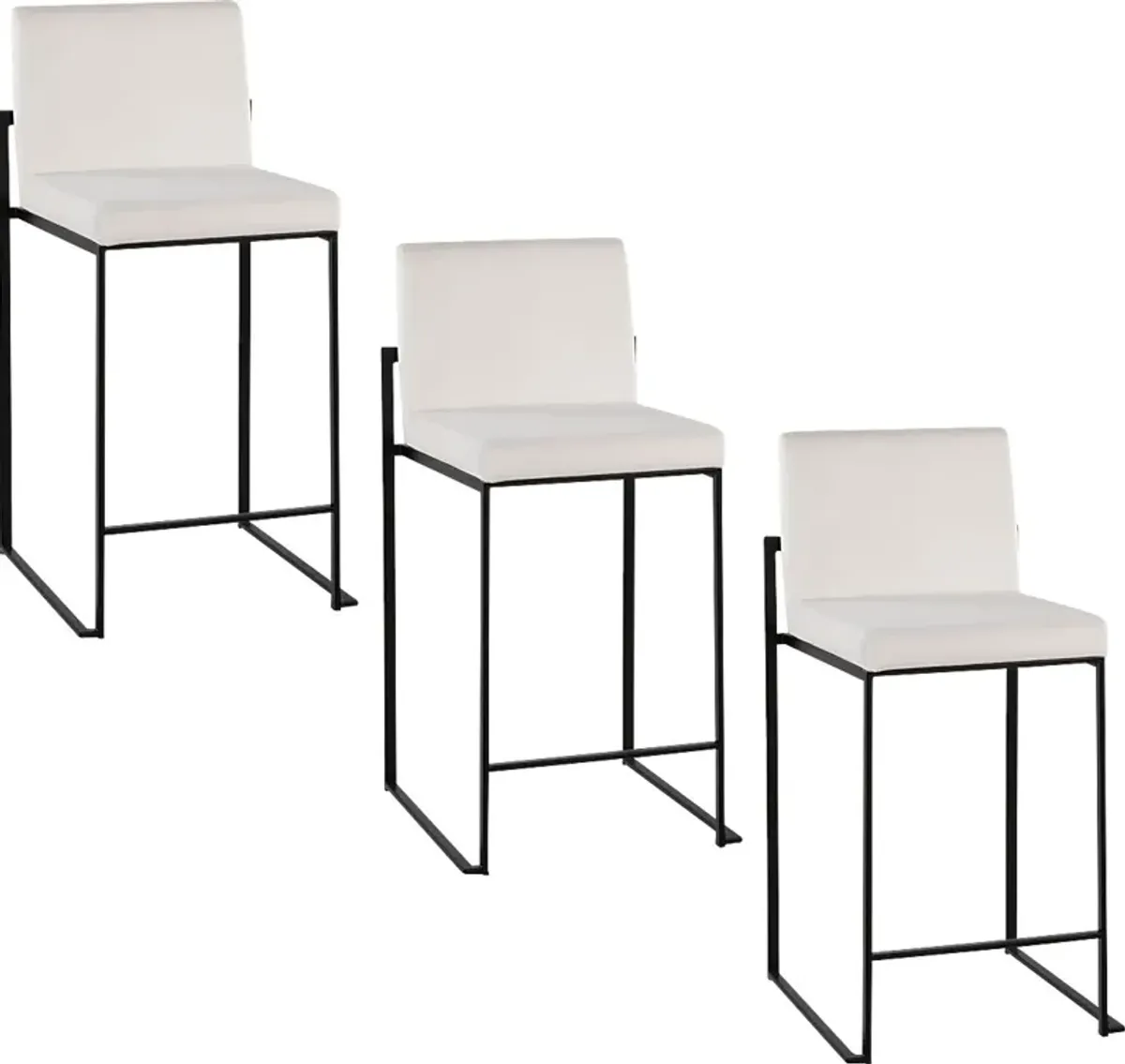 Leserna IV White Counter Height Stool, Set of 3