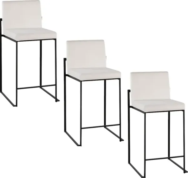 Leserna IV White Counter Height Stool, Set of 3