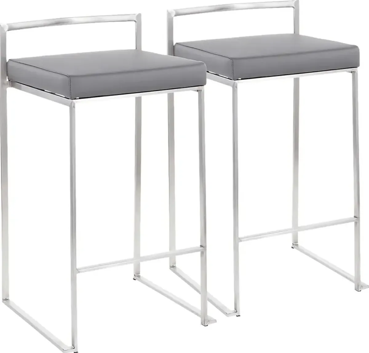 Birdlake IV Gray Counter Height Stool, Set of 2