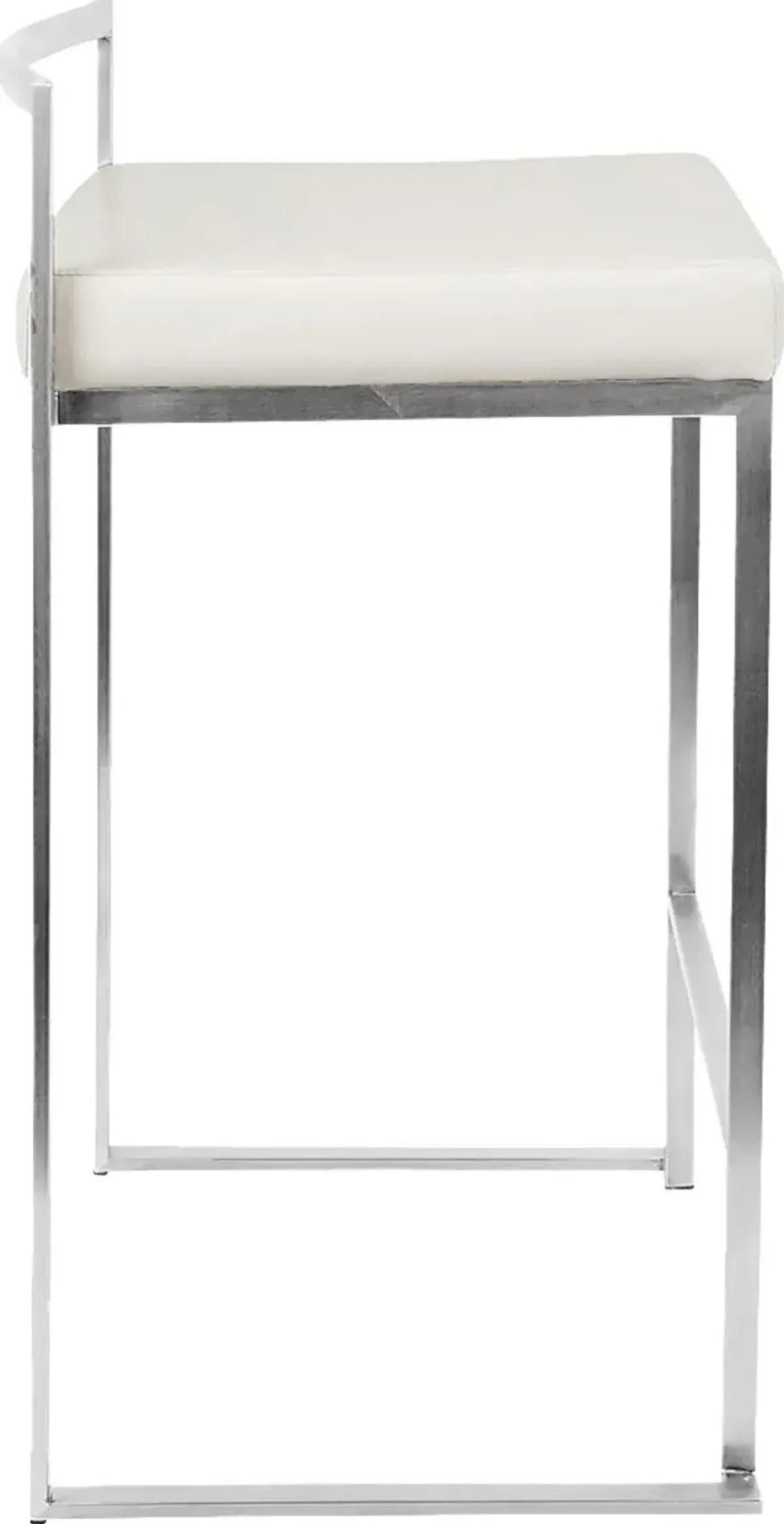 Birdlake IV White Counter Height Stool, Set of 2