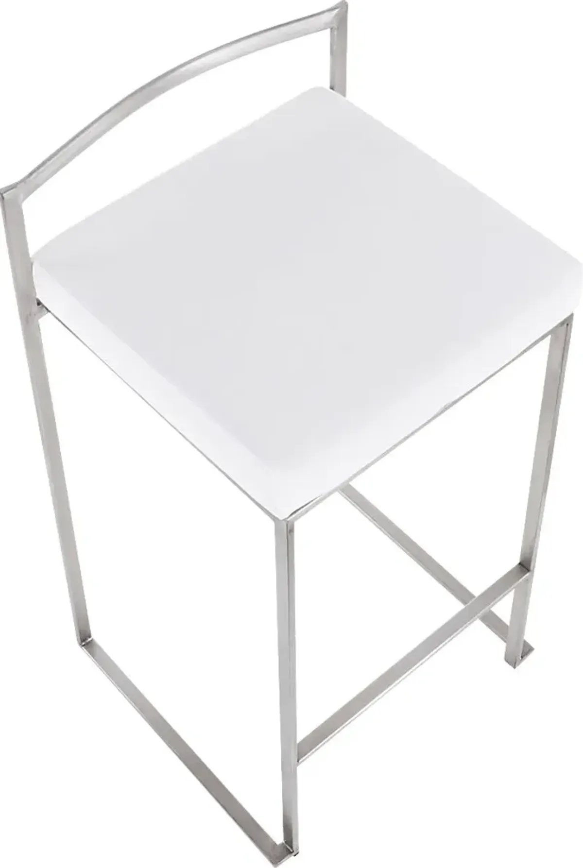 Birdlake IX White Counter Height Stool, Set of 3
